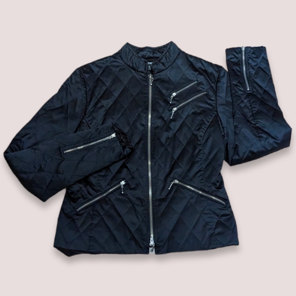 Y2K Express Jacket,Black Light Weight Quilted Express Jacket,SZ 6